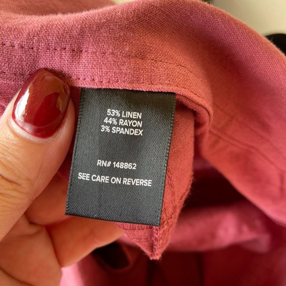 Torrid Stretch Linen Shortalls Pink Deco Rose NEW - Picture 7 of 10